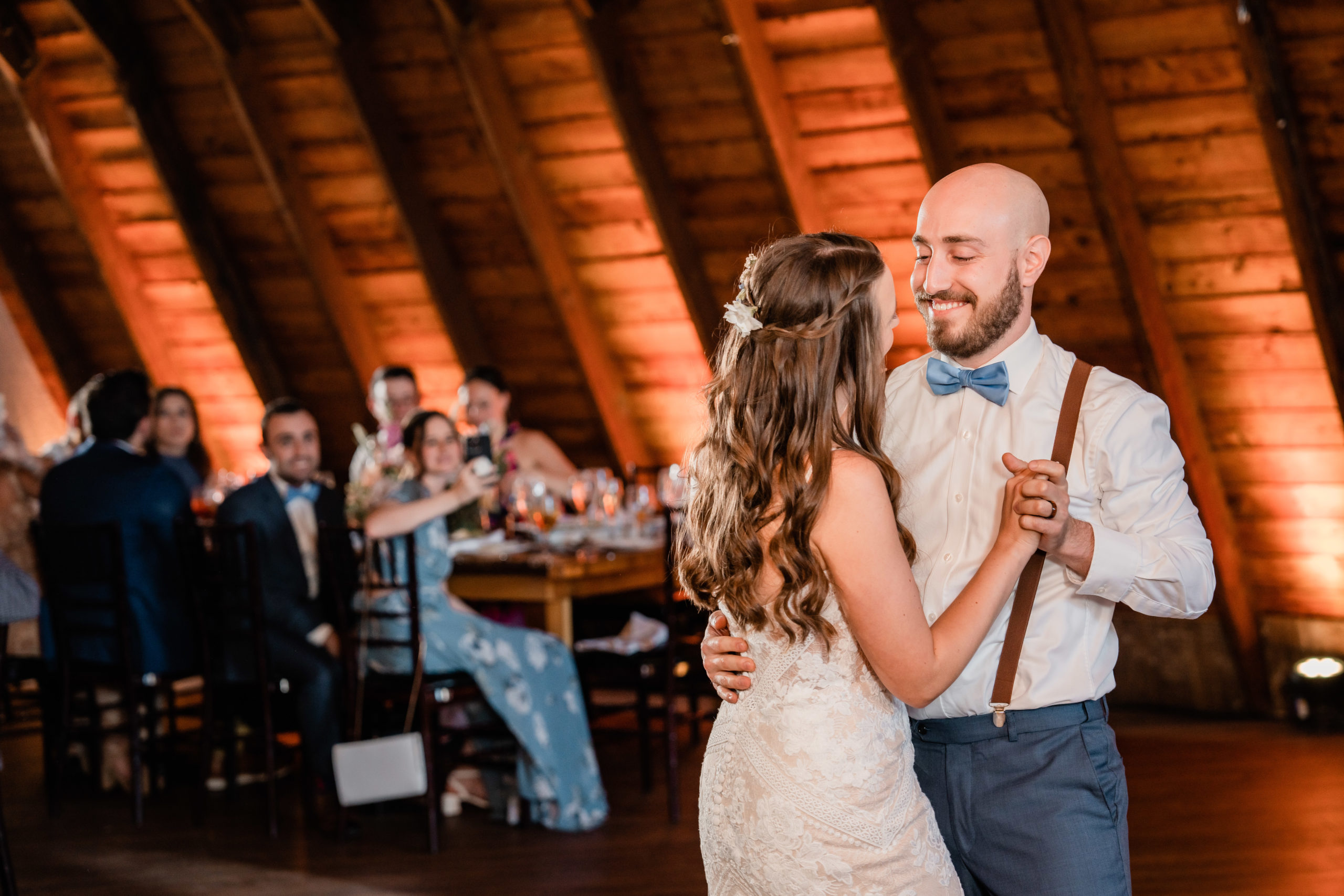 The Barn at Perona Farms, Perona Farms Wedding, New Jersey Wedding Photographer, Sussex County Wedding Photographer, NJ Wedding Photographer, Sussex County NJ Photographer, New Jersey Wedding Venues, Sussex County Wedding Venue, Wedding Inspiration, Wedding Planning, Wedding Ideas, Unique Wedding Photos, Wedding Photo Ideas, Boho Wedding, Farm Wedding, Bride and groom during their first dance at their Perona Farms Barn wedding reception